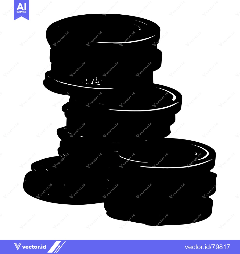 Premium Vector dari A stack of four round, solid objects with a slightly irregular shape.