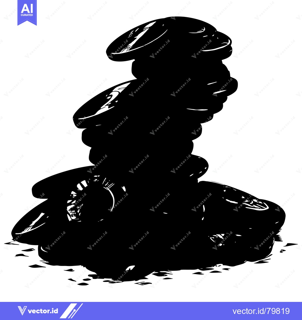 Premium Vector dari Stack of Black and White Round Objects