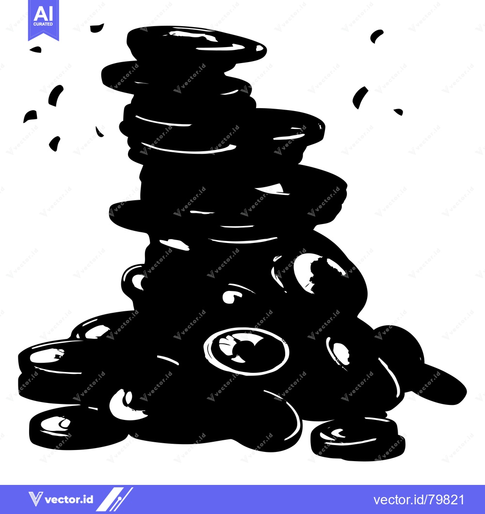 Premium Vector of A Stack of Coins Falling Apart