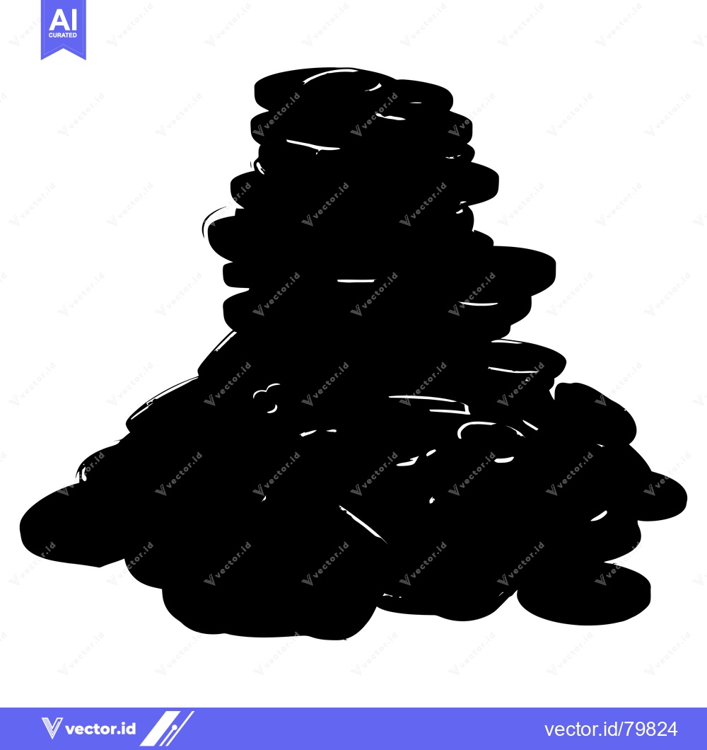 Premium Vector dari Stack of Coins with a Pile of Coins at the Base