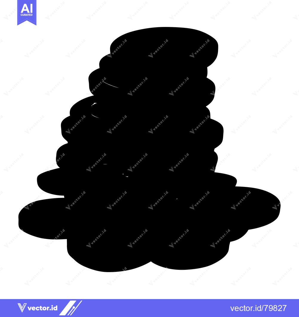 Premium Vector dari Stacked Coins Silhouette on White Background