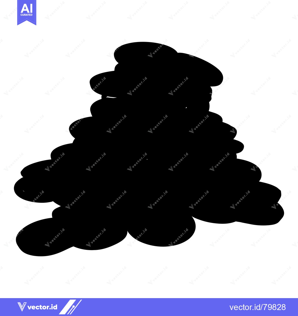 Premium Vector dari A Stack of Round Objects in Silhouette