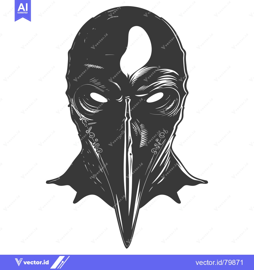 Premium Vector dari A Detailed Illustration of a Plague Doctor's Mask