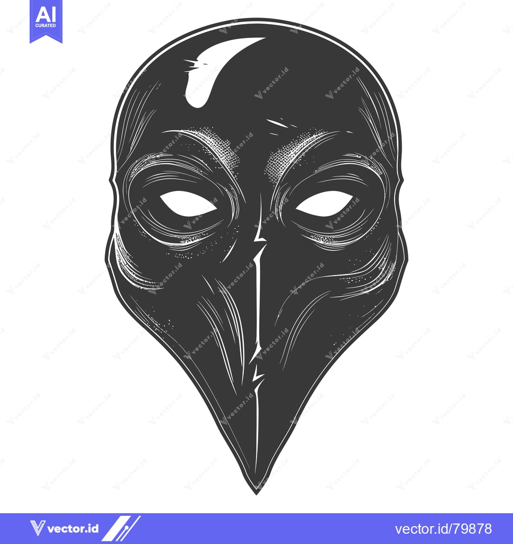 Premium Vector dari A black and white illustration of a masquerade mask