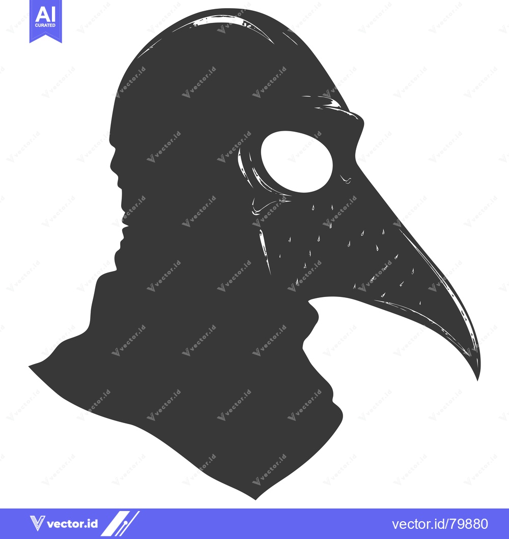 Premium Vector of Silhouette of a Person Wearing a Plague Doctor Mask