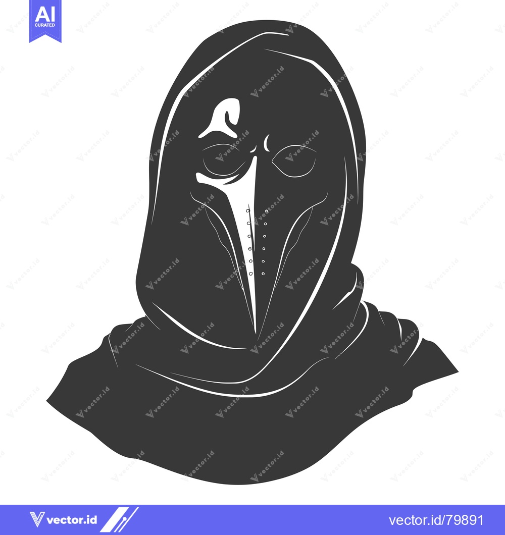 Premium Vector dari A silhouette of a person wearing a plague doctor mask