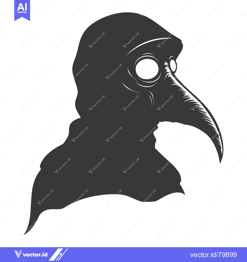 Premium Vector dari Silhouette of a Person Wearing a Plague Doctor Mask
