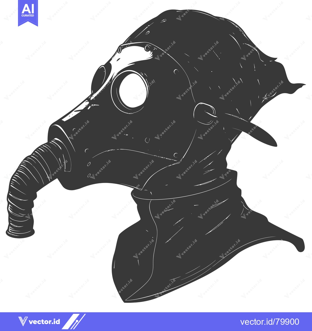 Premium Vector of A Silhouette of a Person Wearing a Gas Mask
