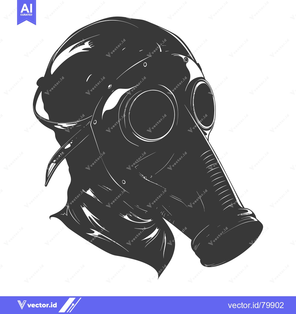 Premium Vector of A Hand-Drawn Illustration of a Gas Mask