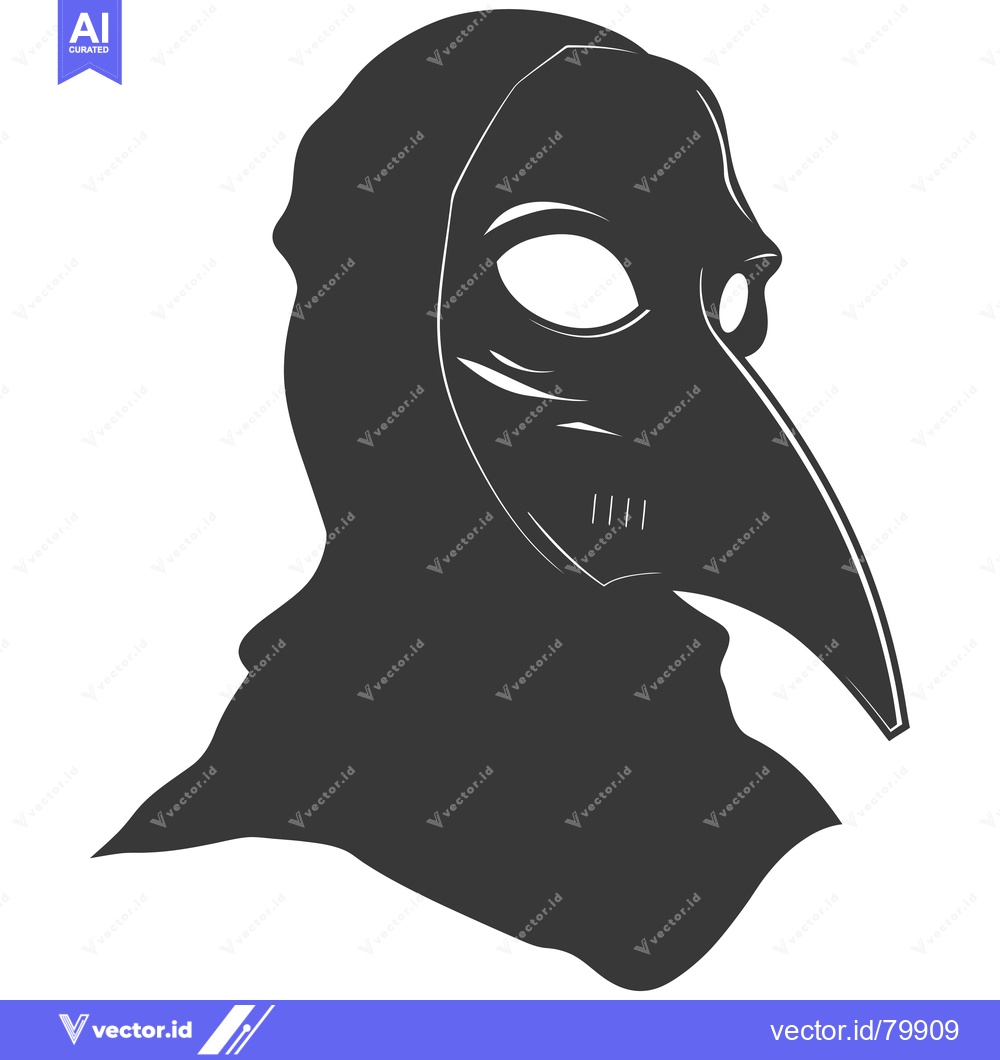 Premium Vector dari Silhouette of a Person Wearing a Plague Doctor Mask