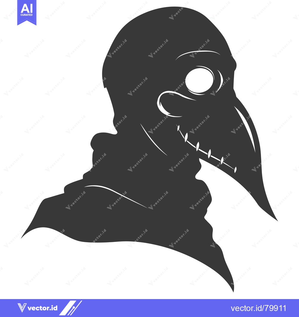 Premium Vector of Silhouette of a Person Wearing a Plague Doctor Mask