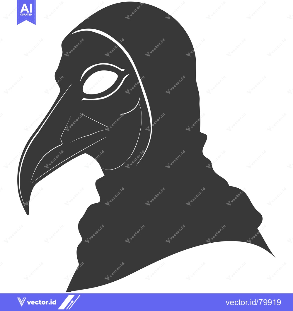 Premium Vector of Silhouette of a Person Wearing a Plague Doctor Mask