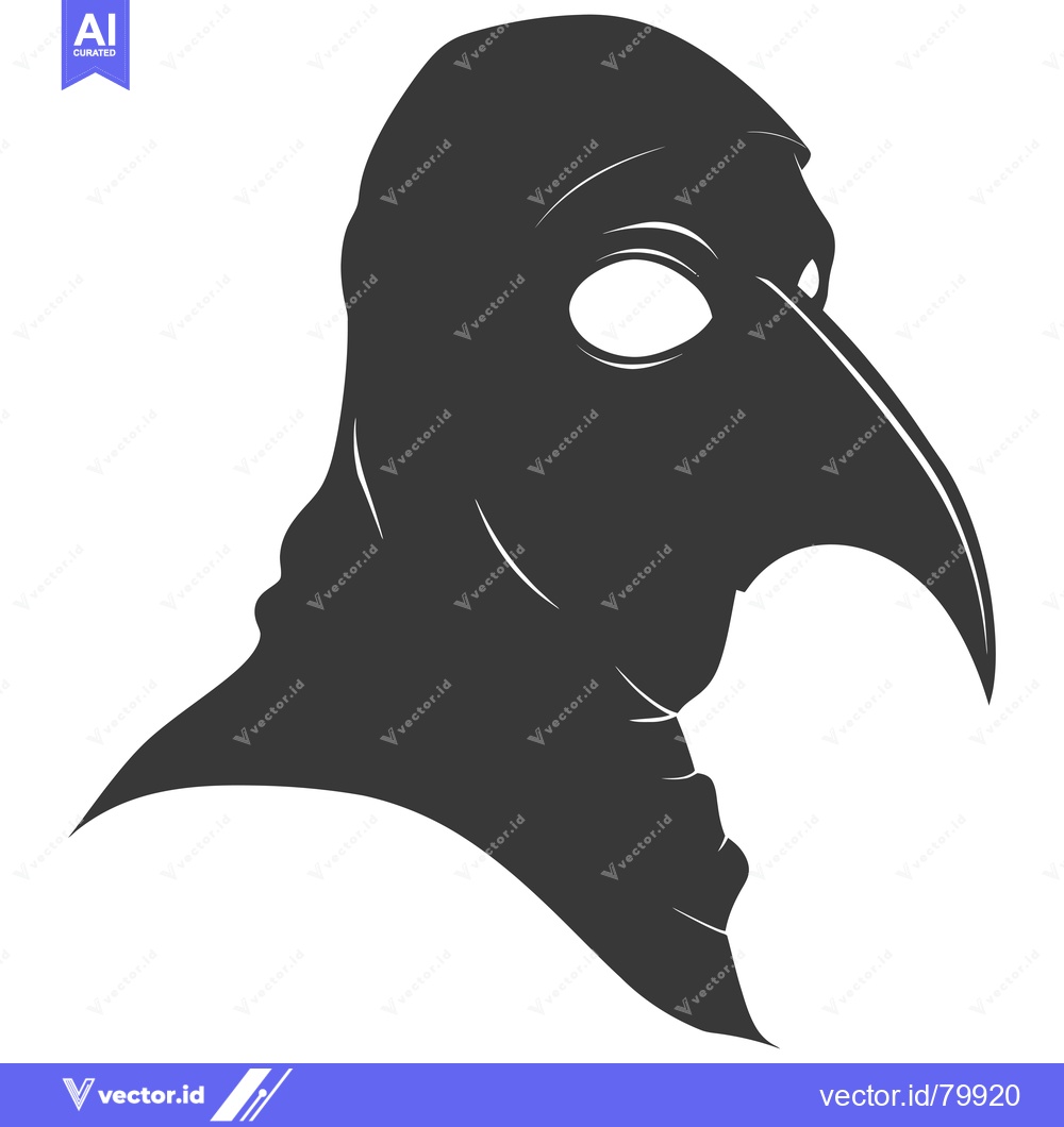 Premium Vector dari A Silhouette of a Person Wearing a Plague Doctor Mask