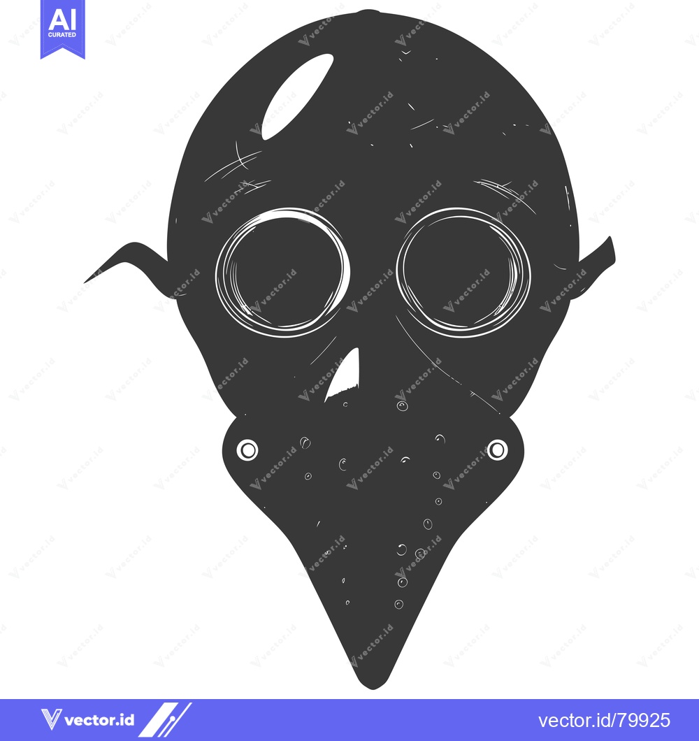 Premium Vector dari A Black and White Sketch of a Hockey Mask