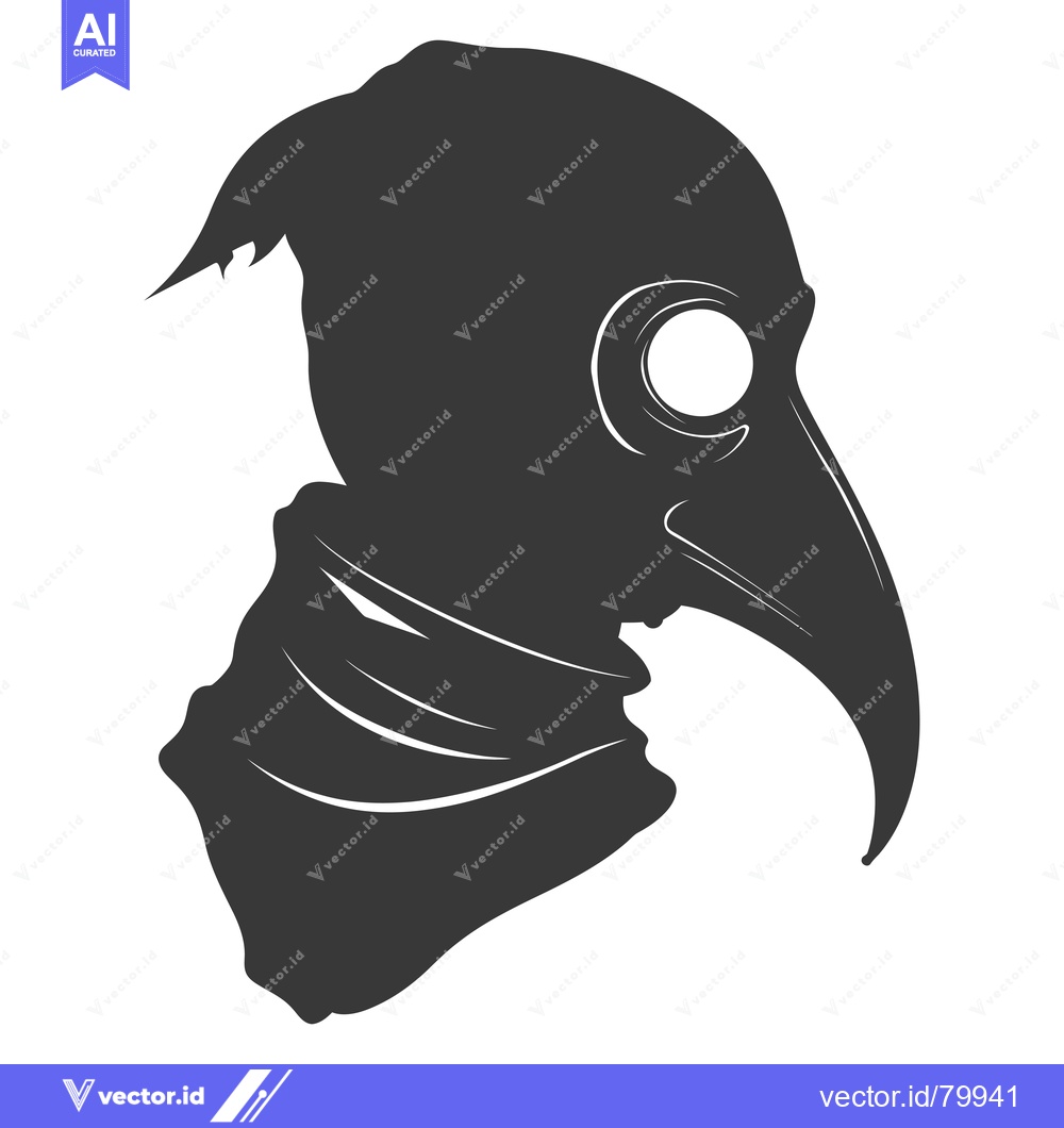 Premium Vector of Silhouette of a Person Wearing a Plague Doctor Mask