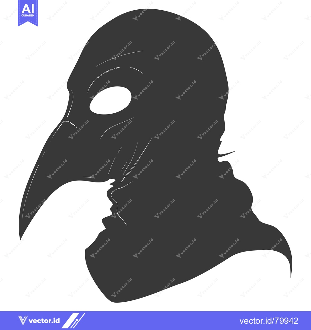 Premium Vector of Silhouette of a Person Wearing a Plague Doctor Mask