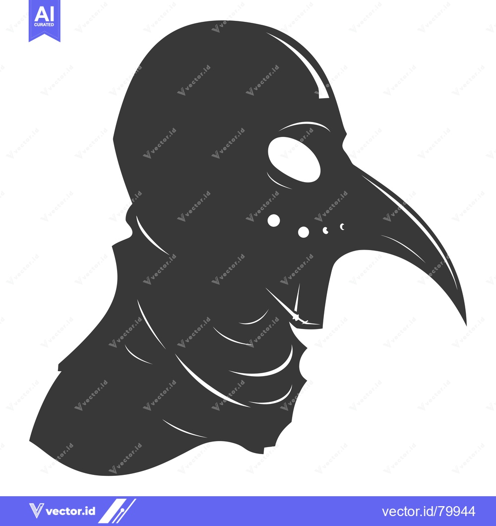 Premium Vector dari Silhouette of a person wearing a plague doctor mask