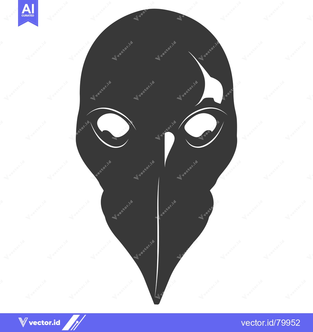 Premium Vector of A Black and White Mask With a Long Nose