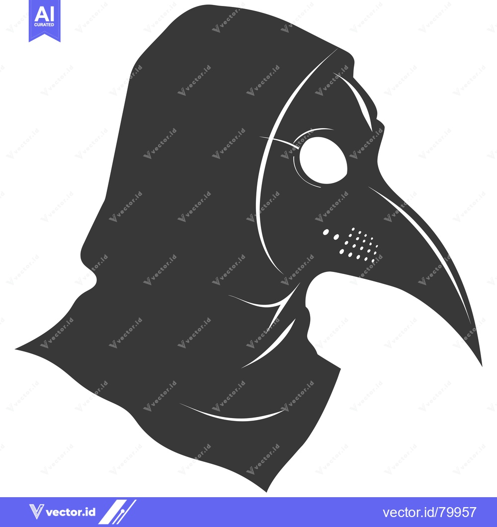 Premium Vector of Silhouette of a Person Wearing a Plague Doctor Mask