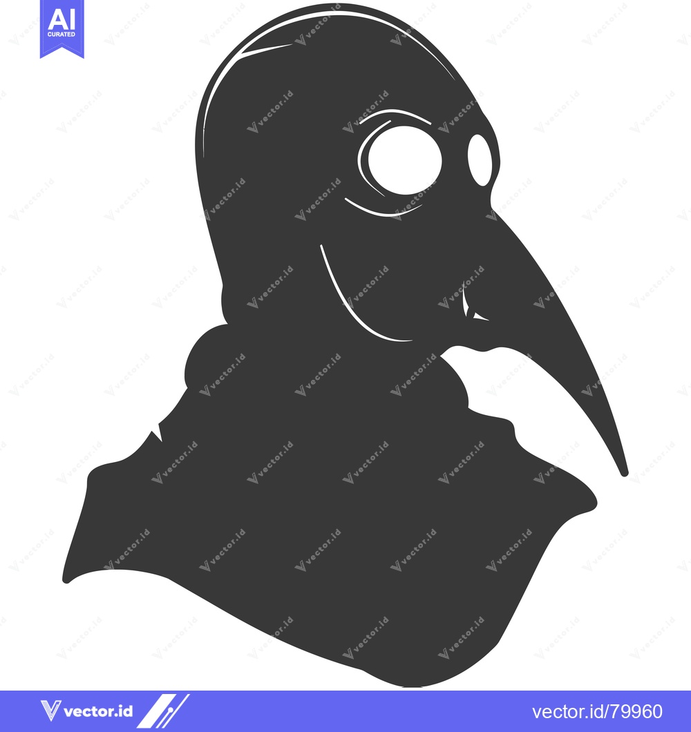 Premium Vector dari Silhouette of a Person Wearing a Plague Doctor Mask