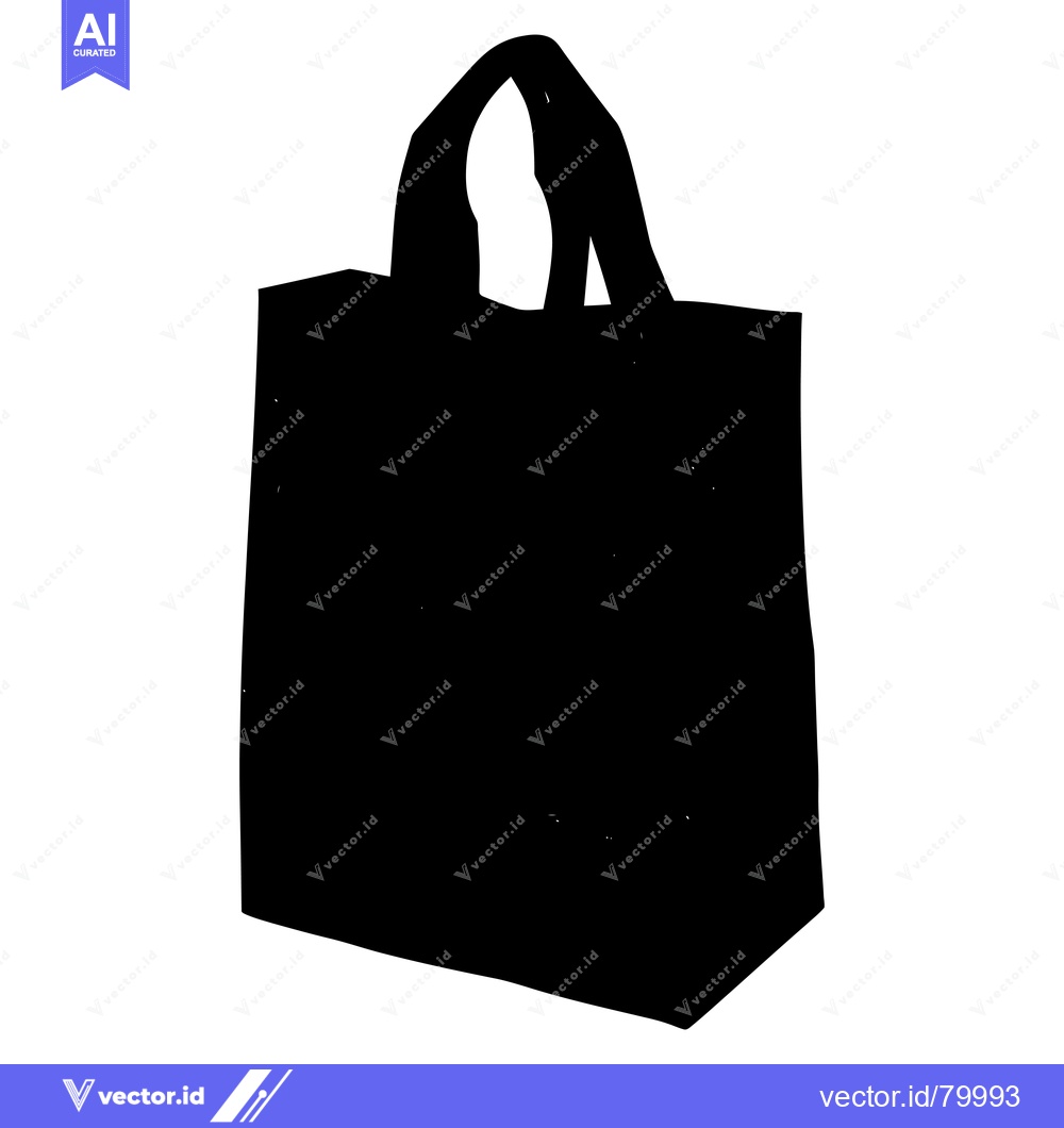 Premium Vector dari Black and White Silhouette of a Tote Bag