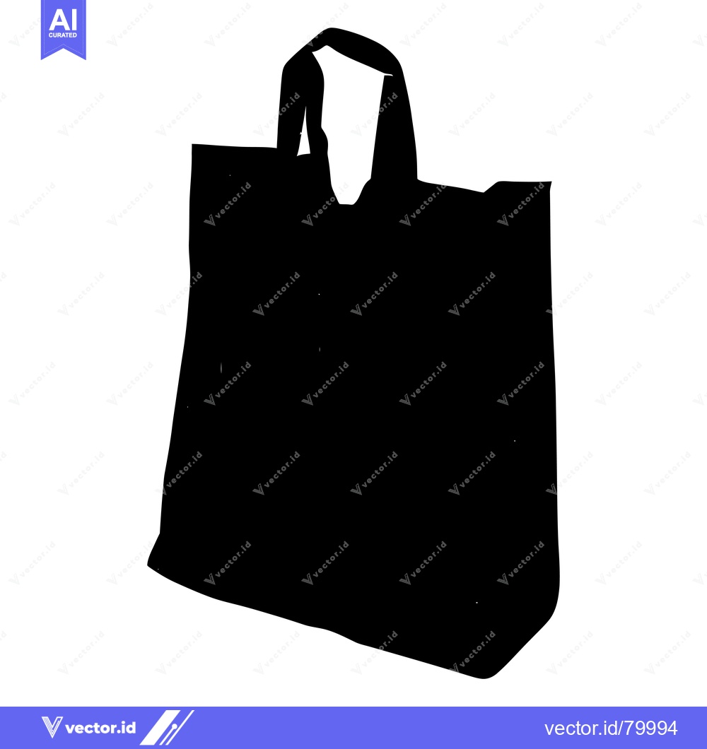 Premium Vector dari Black and White Silhouette of a Tote Bag
