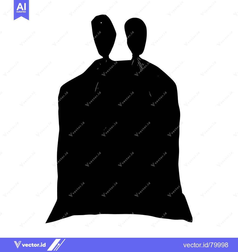 Premium Vector dari Black silhouette of a sack with drawstrings