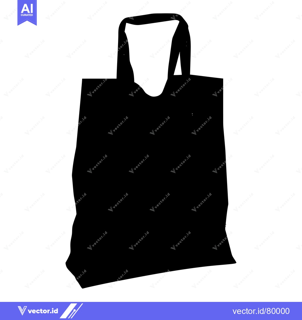 Premium Vector of Black and white silhouette of a tote bag