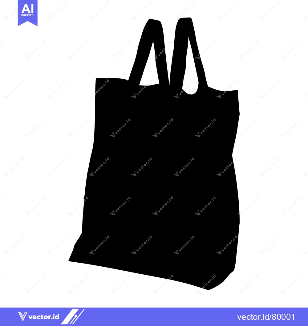 Premium Vector dari Black and White Silhouette of a Tote Bag