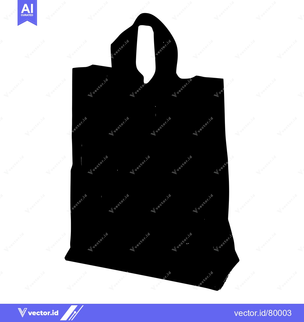 Premium Vector dari Black Silhouette of a Shopping Bag with Handles