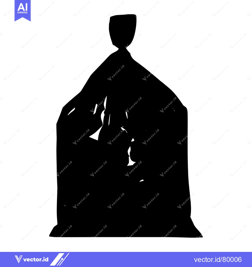 Premium Vector dari Silhouette of a Bag Filled with Objects