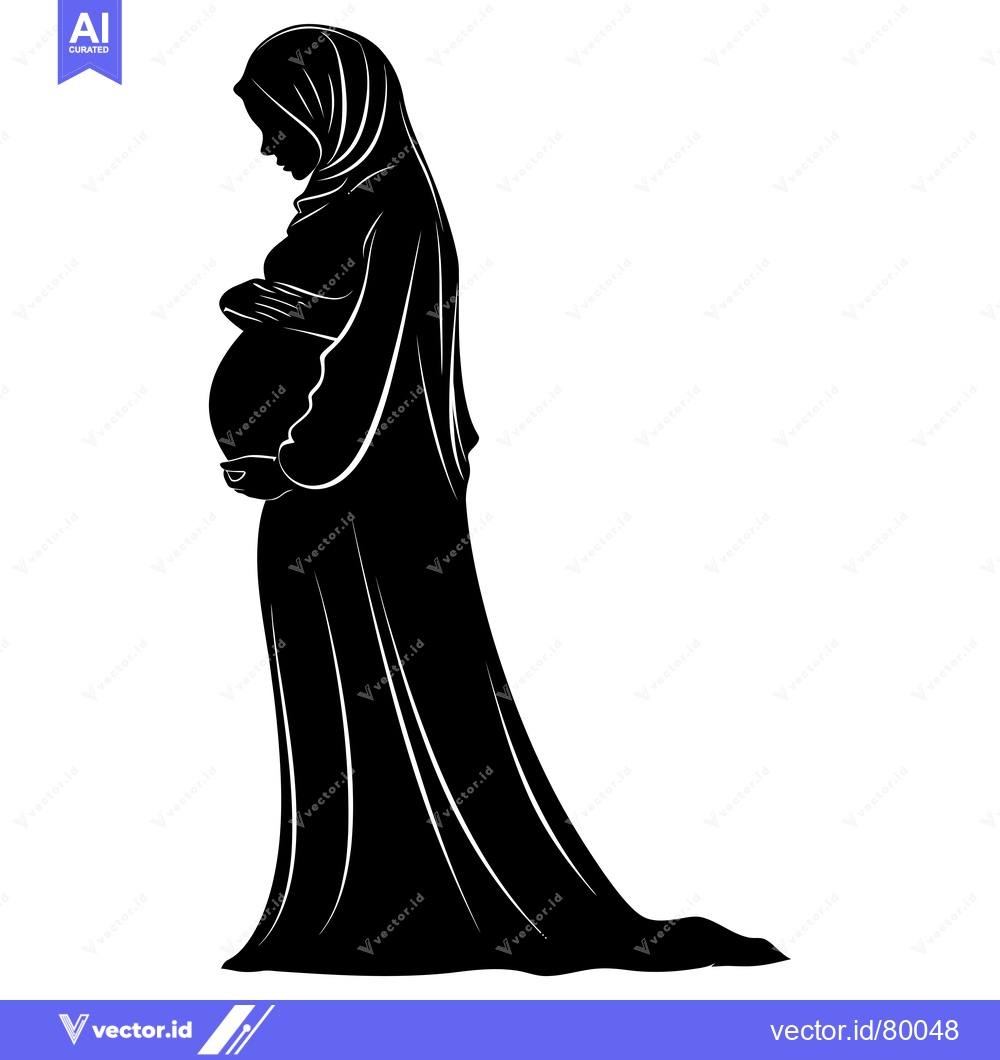 Premium Vector of Pregnant Woman in Hijab Silhouette