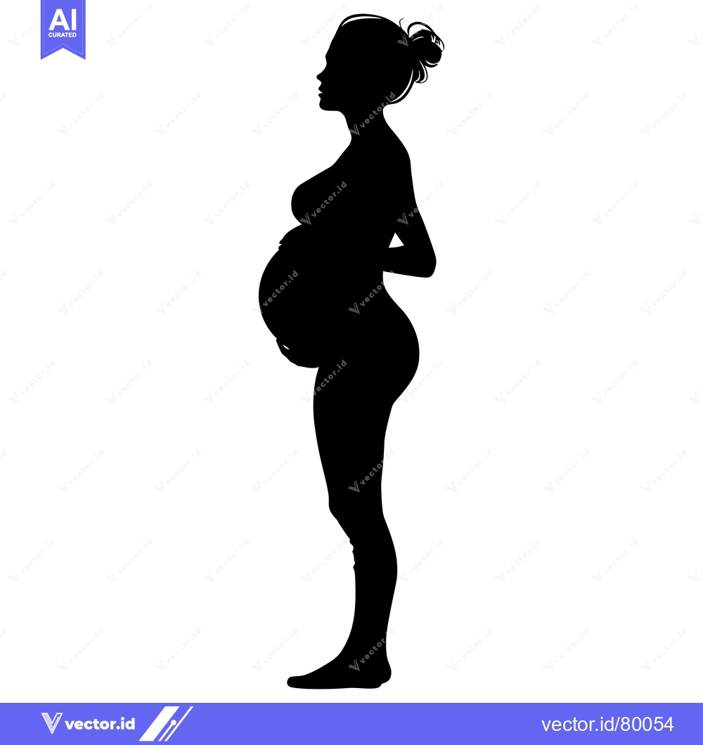 Premium Vector of Silhouette of a Pregnant Woman Standing in Profile