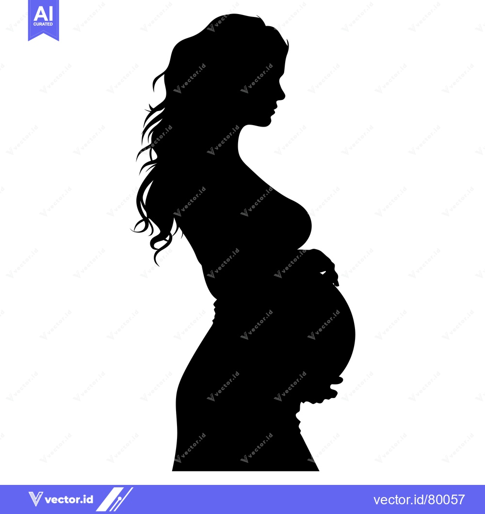 Premium Vector dari Silhouette of a Pregnant Woman