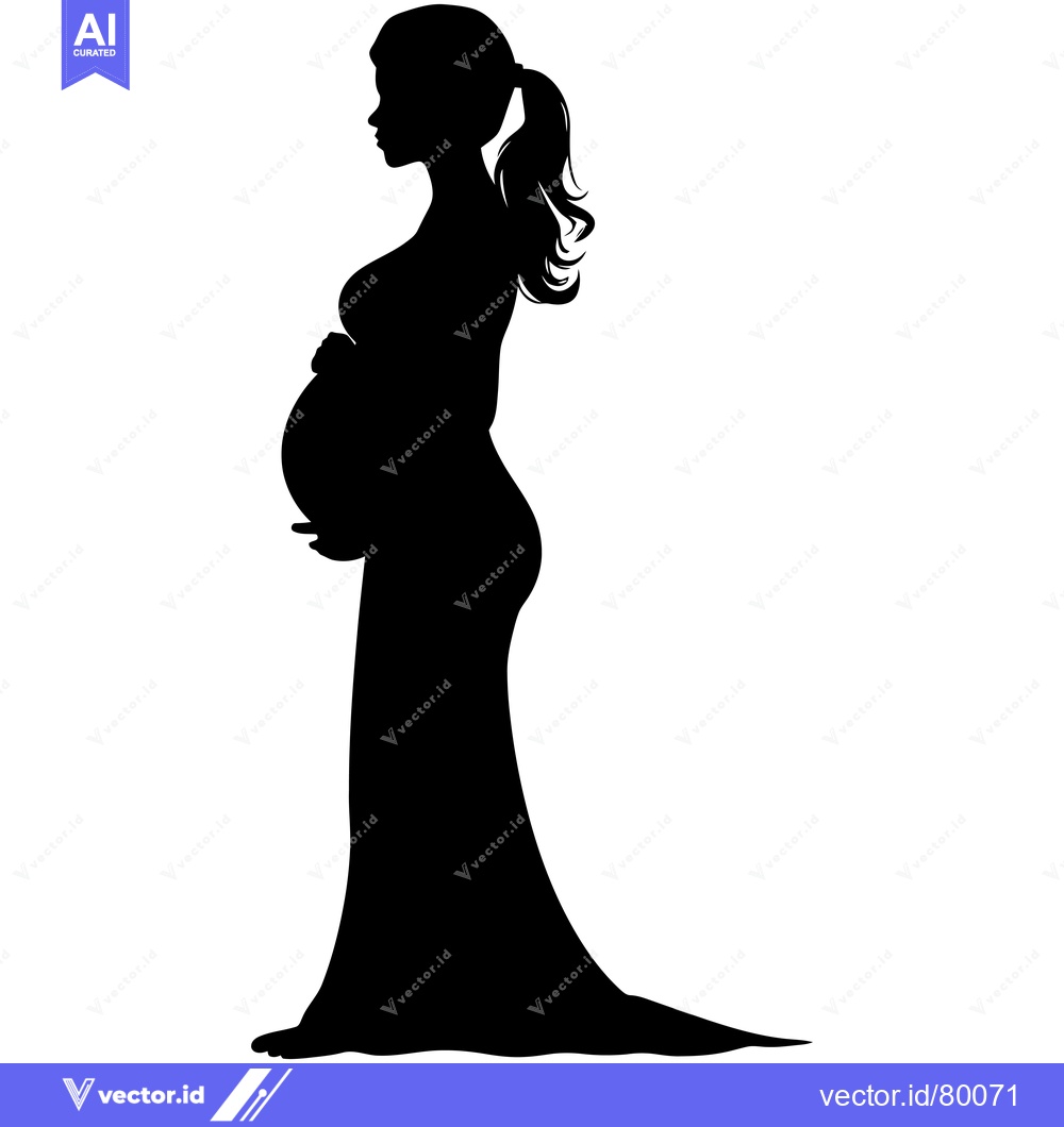 Premium Vector of Silhouette of a Pregnant Woman in a Dress