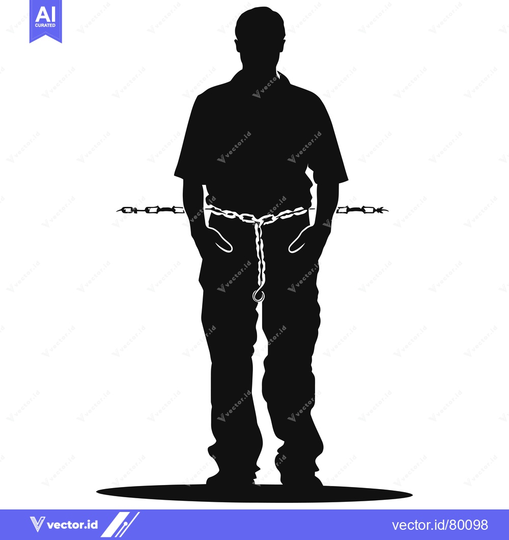 Premium Vector dari Silhouette of a Man with a Chain Around His Waist