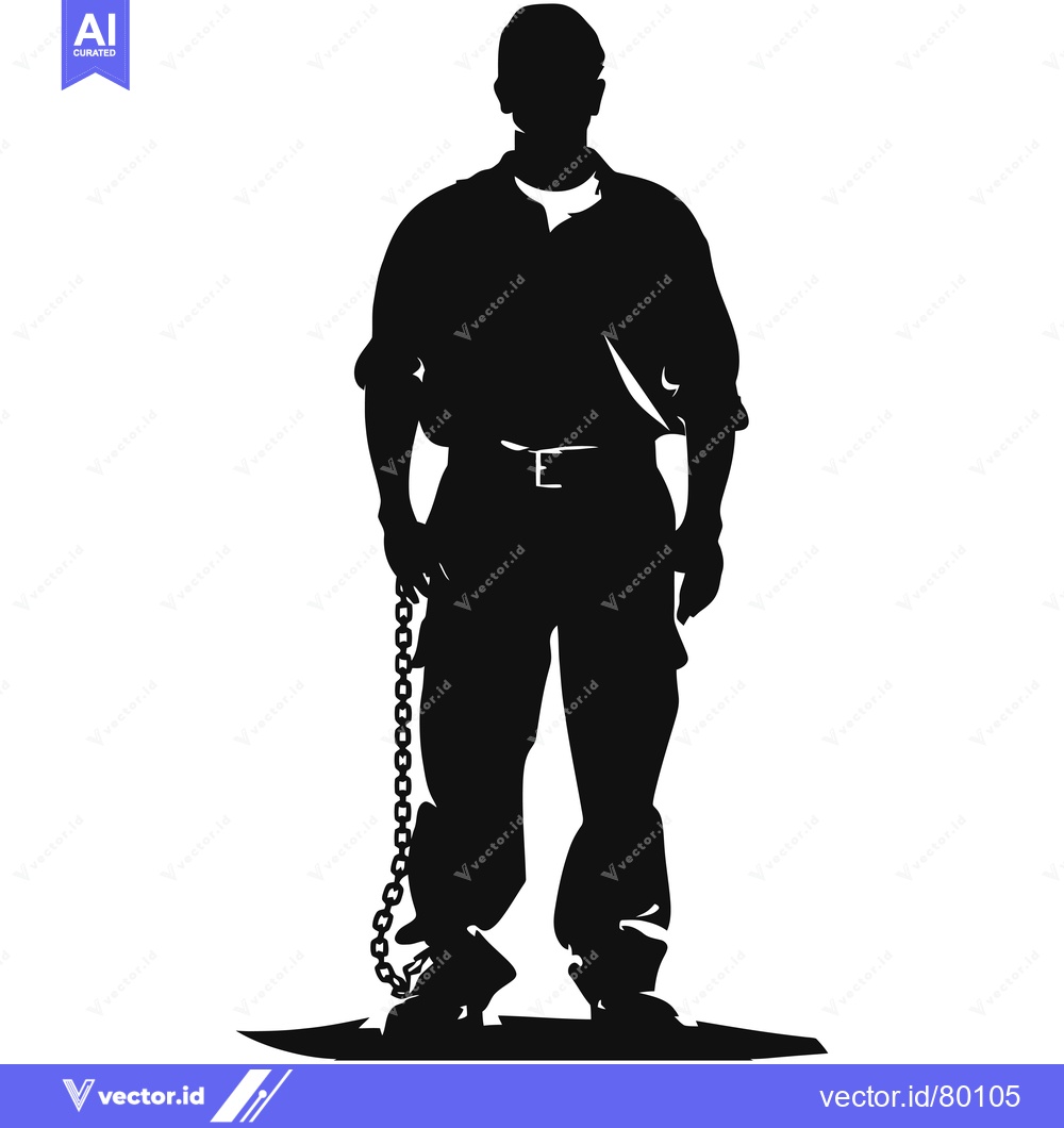 Premium Vector dari Silhouette of a Person Chained at the Ankles