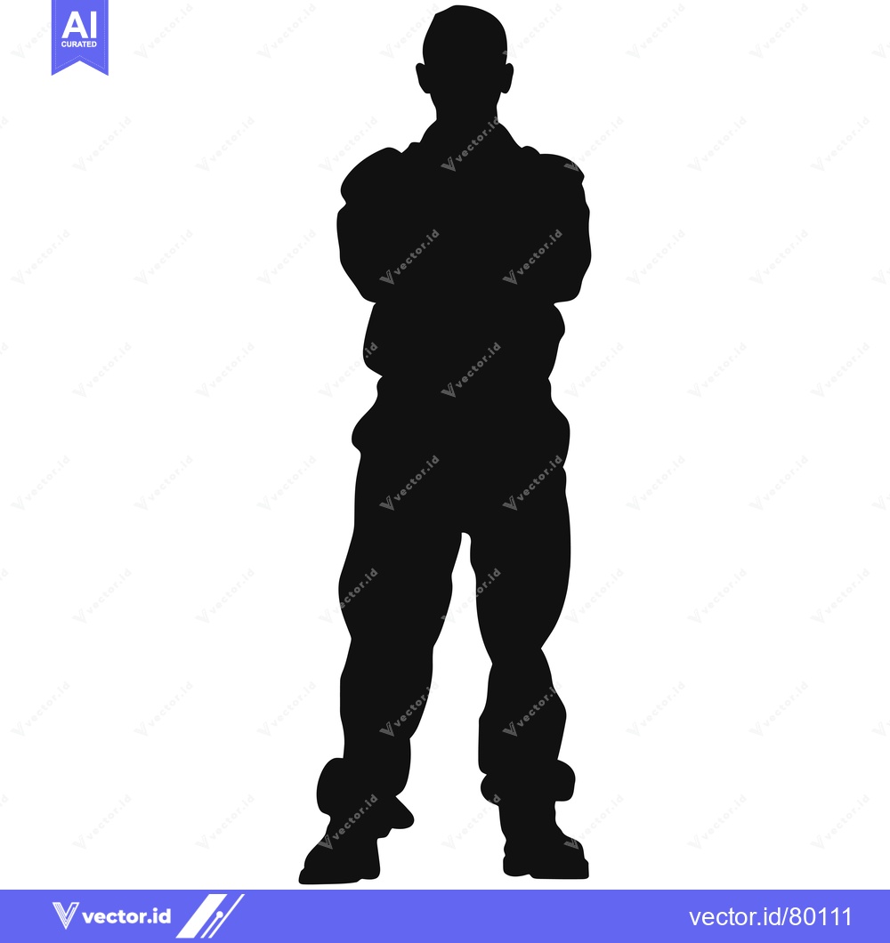 Premium Vector of Silhouette of a Man Standing with Arms Crossed
