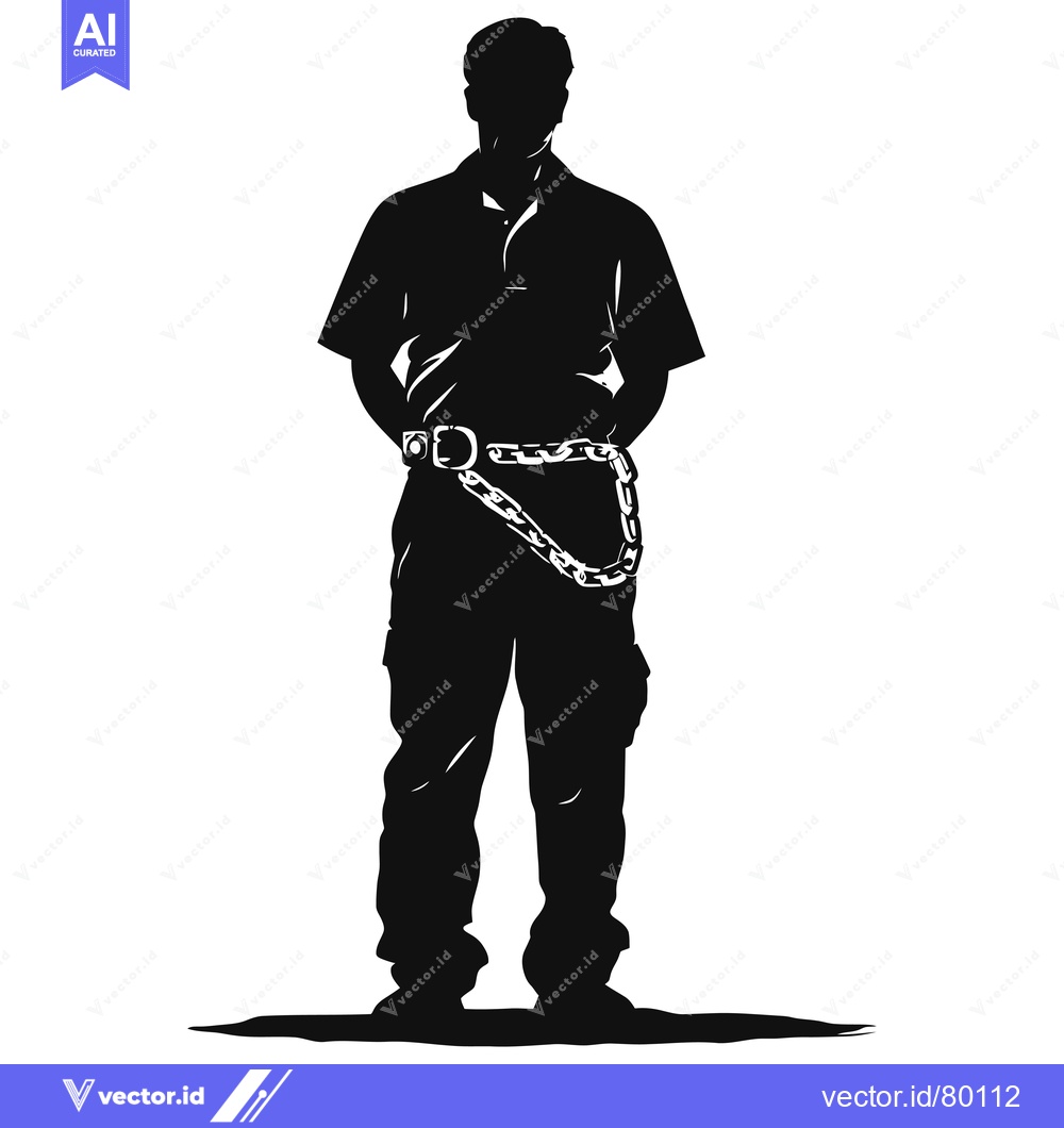 Premium Vector of Silhouette of a Man Wearing a Chain Belt