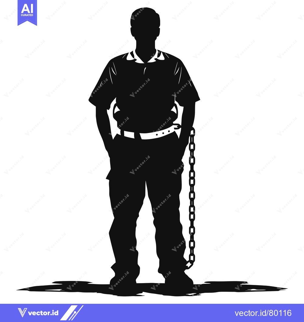 Premium Vector of Silhouette of a Person with a Chain Attached to Their Leg