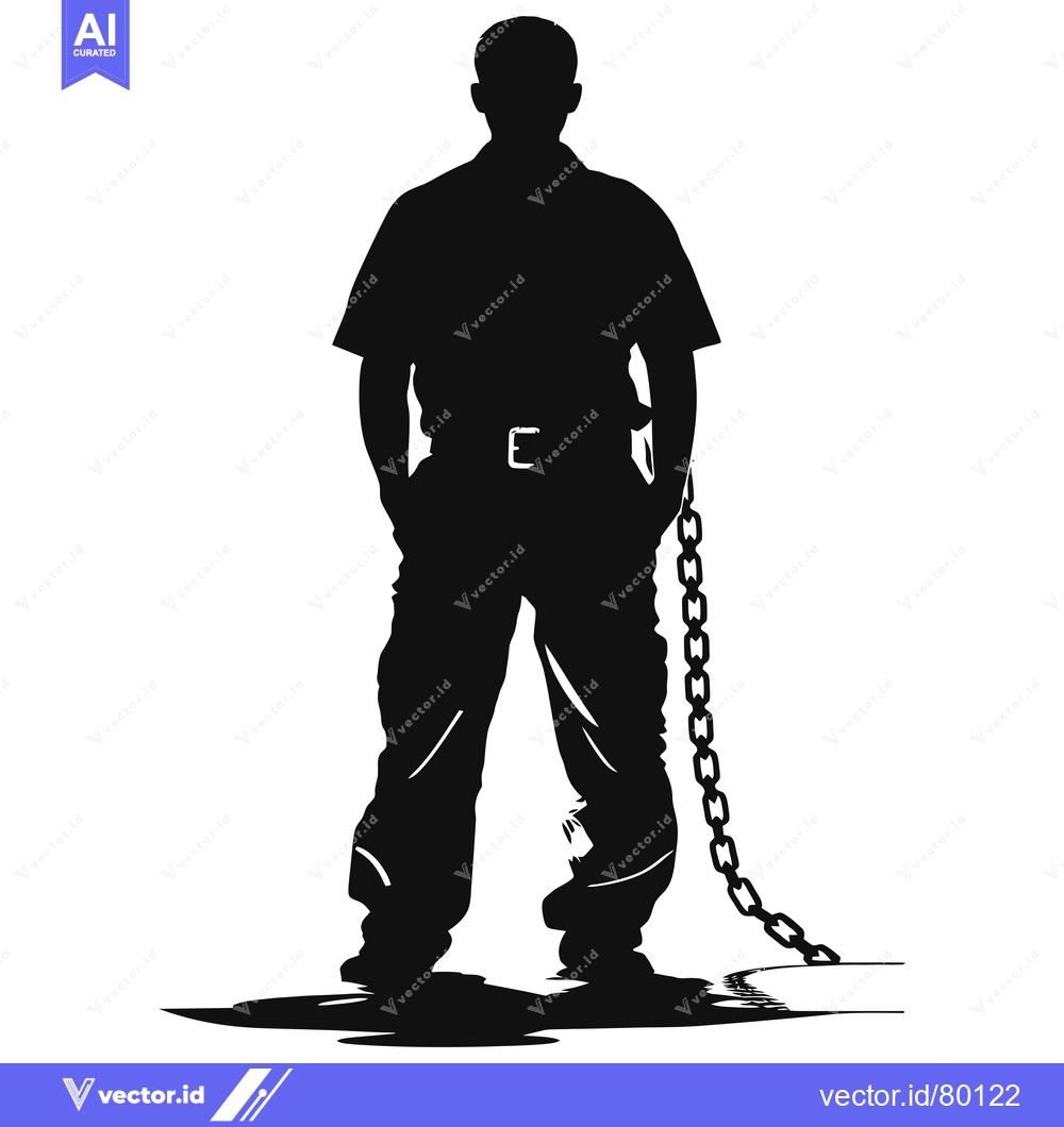 Premium Vector dari Silhouette of a Man with a Chain Around His Waist