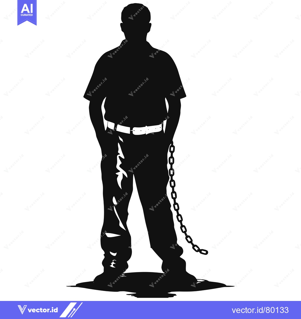 Premium Vector dari Silhouette of a Man with a Chain Around His Ankle