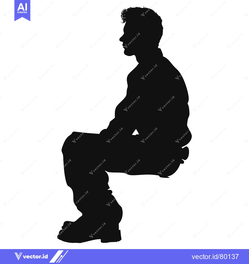 Premium Vector of Silhouette of a Man Sitting with His Legs Crossed