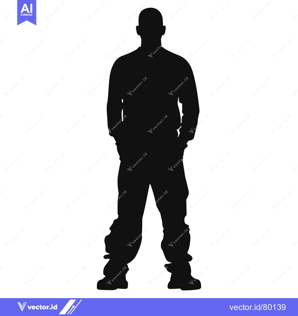 Premium Vector dari Silhouette of a man standing with his hands in his pockets