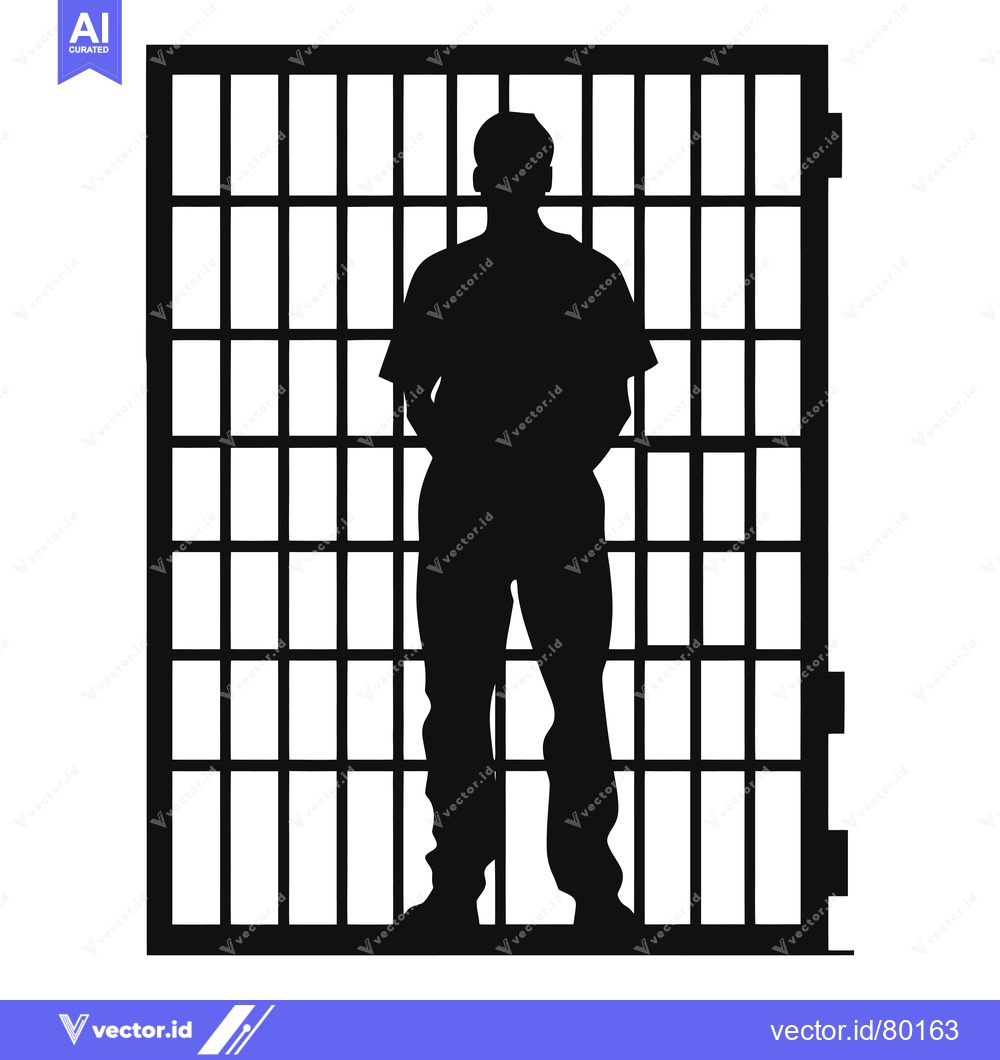 Premium Vector of Silhouette of a Person Behind Bars