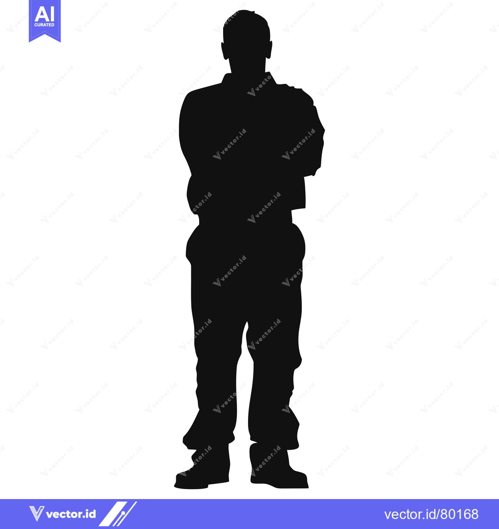 Premium Vector dari Silhouette of a Person Standing with Arms Crossed
