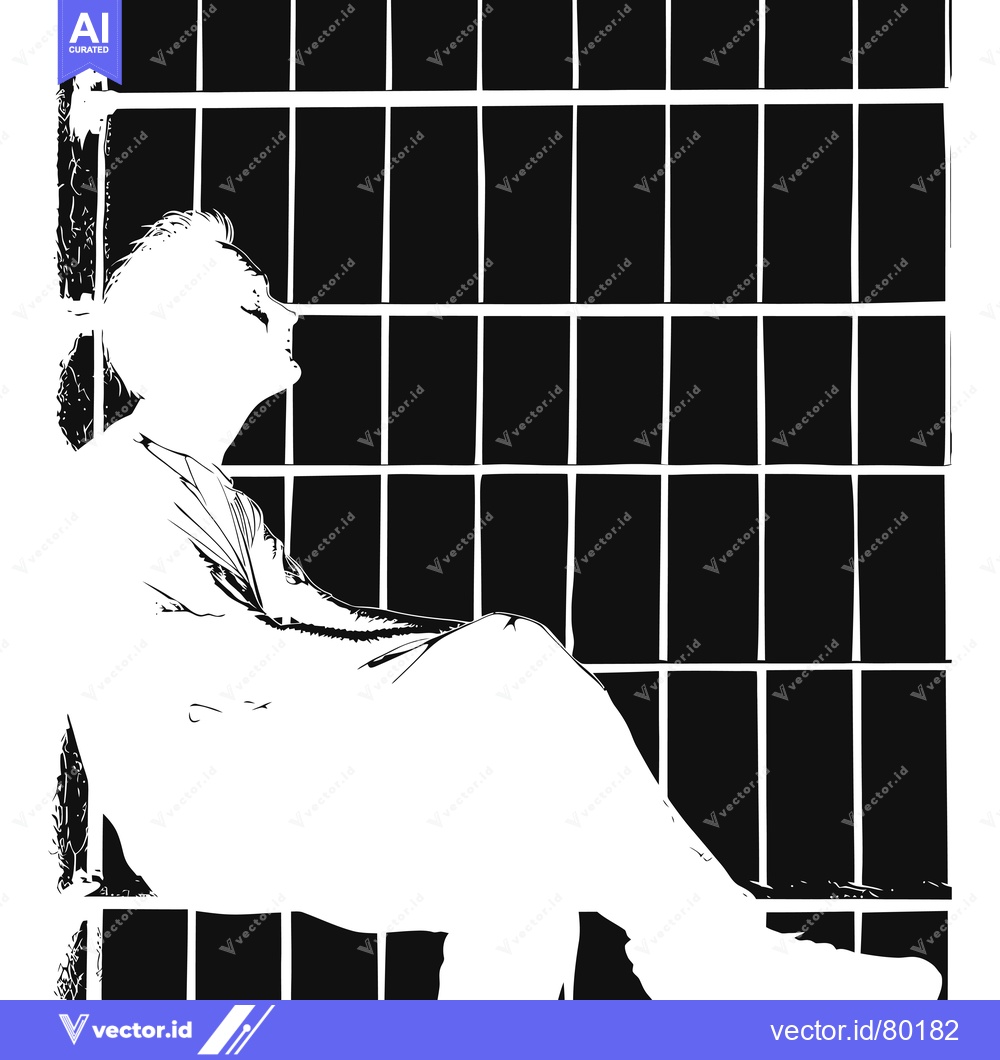 Premium Vector of Silhouette of a Person Sitting in Front of a Grate