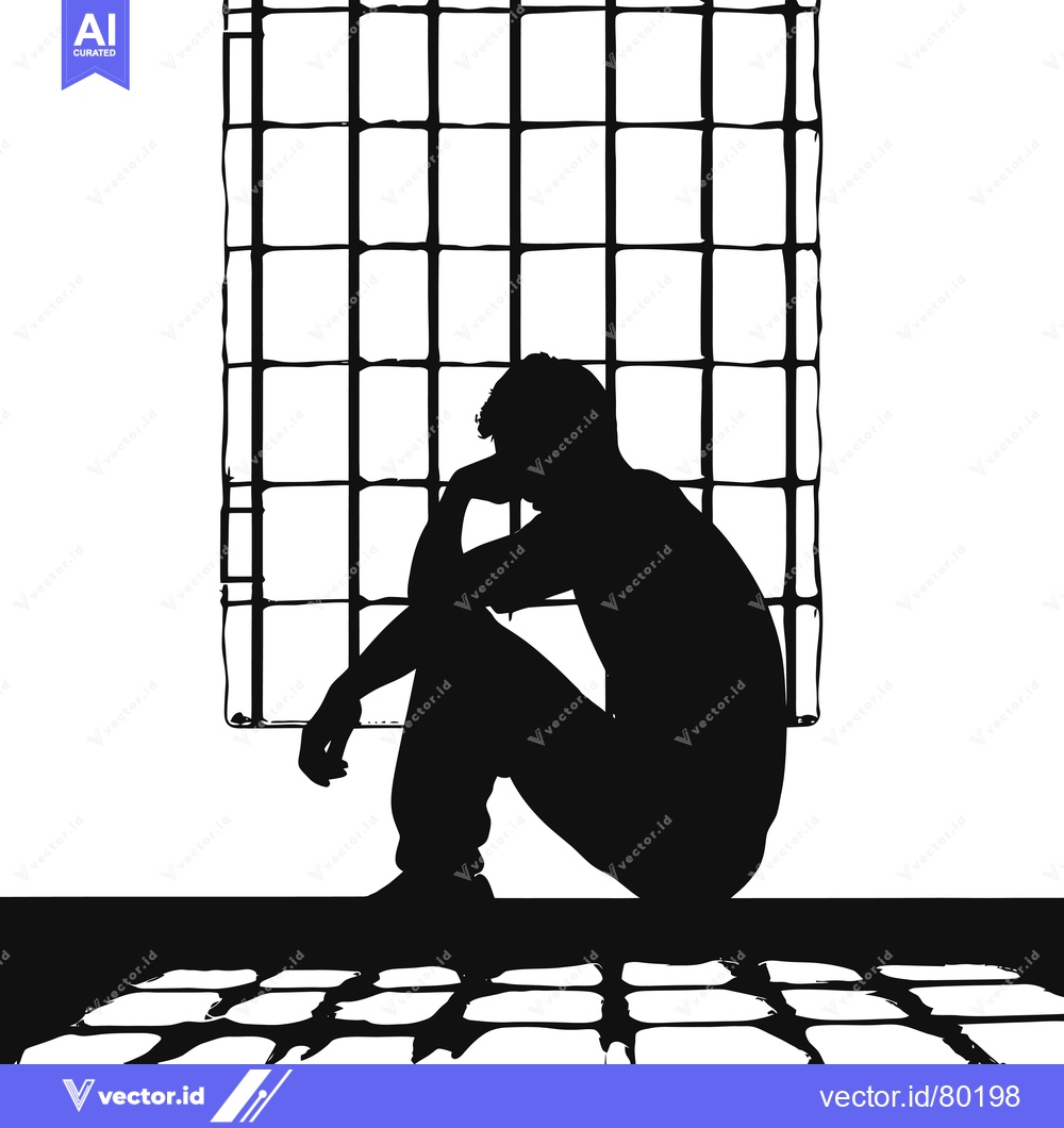 Premium Vector of Silhouette of a Person Sitting by a Window