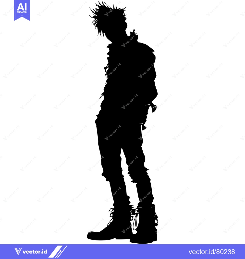Premium Vector of Silhouette of a Man Wearing a Jacket and Boots