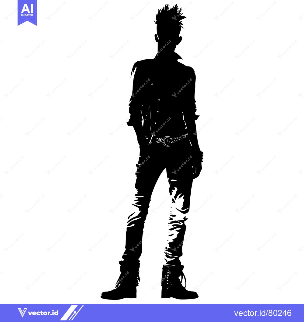 Premium Vector of Silhouette of a Man Wearing Boots and Jeans